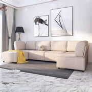 CECER U Shaped Modular Sectional Sofa, Convertible L Shaped Couch Sofa ...