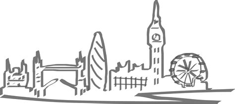 Central London Skyline Silhouette Painting City of London - city,Sketch png download - 4737*1257 ...