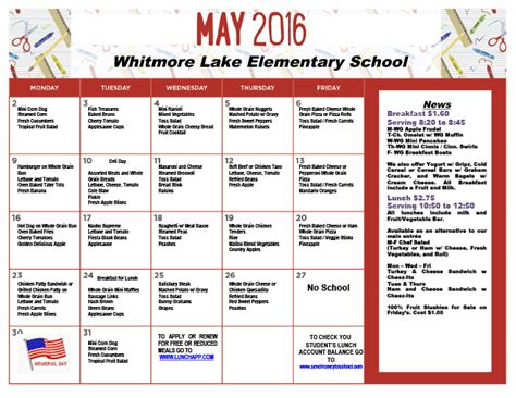 May-2016-Elementary-Lunch-Menu - Whitmore Lake Public Schools