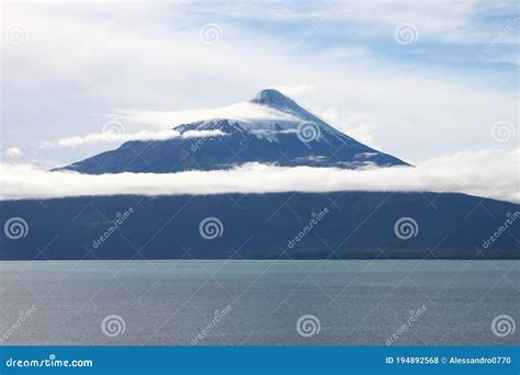 Osorno Volcano in Patagonia Stock Photo - Image of eruption, lake ...