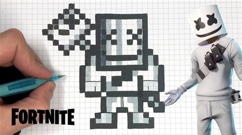 skin fortnite pixel facile COMO DIBUJAR MARSHMELLO SKIN PIXEL ART ...