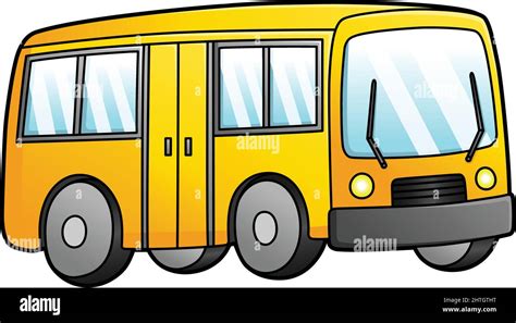 Bus Cartoon Clipart Colored Illustration Stock Vector Image & Art - Alamy