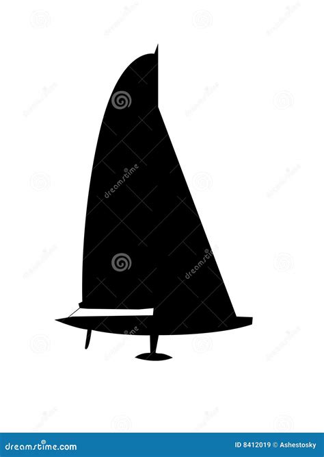 Vectored Silhouette of Sailboat Stock Vector - Illustration of sails, sport: 8412019