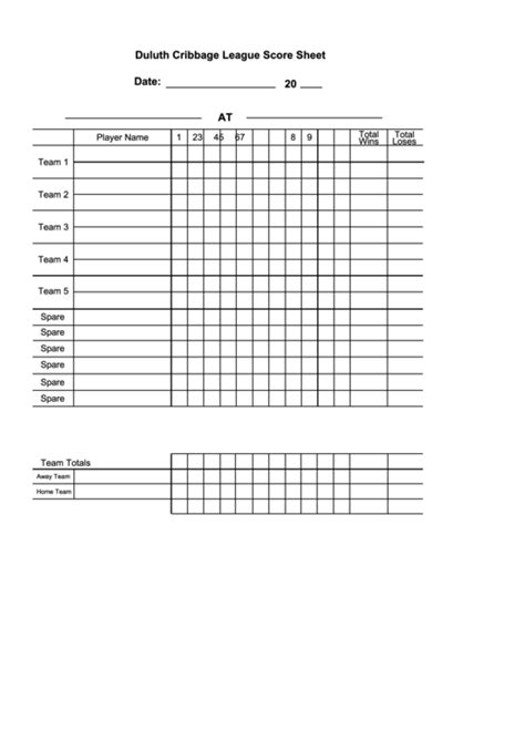 Free Printable Cribbage Score Sheet - Printable Templates