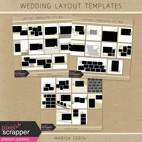 Wedding Layout Templates Bundle by Marisa Lerin | DigitalScrapbook.com Digital Scrapbooking