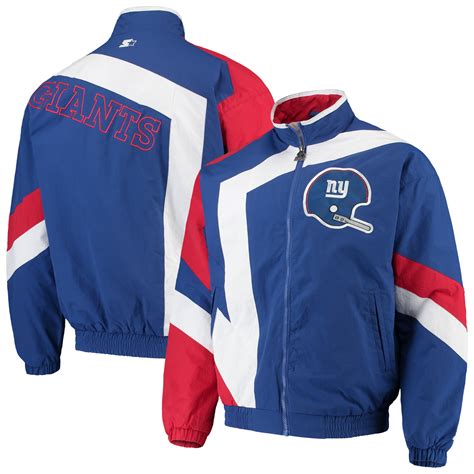 New York Giants Starter Throwback Star Full-Zip Jacket - Royal/White ...