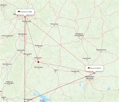 All flight routes from Frankfurt to Munich, FRA to MUC - Flight Routes