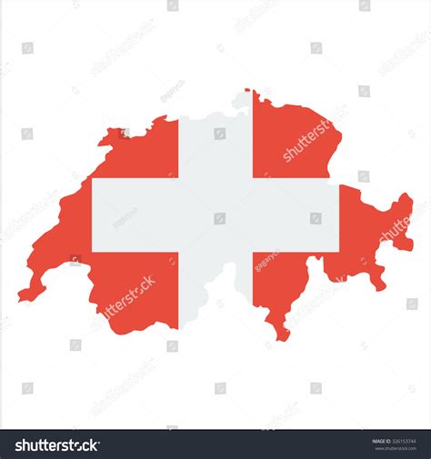 High Resolution Switzerland Map Country Flag Stock Vector (Royalty Free ...