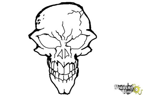 How to Draw a Scary Skull - DrawingNow