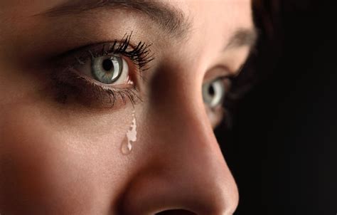 Wallpaper woman, eyes, tears, crying images for desktop, section макро - download