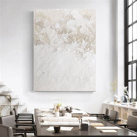 White Texture Abstract Painting Minimalist Abstract Wall Art Modern Minimalism Painting Abstract ...