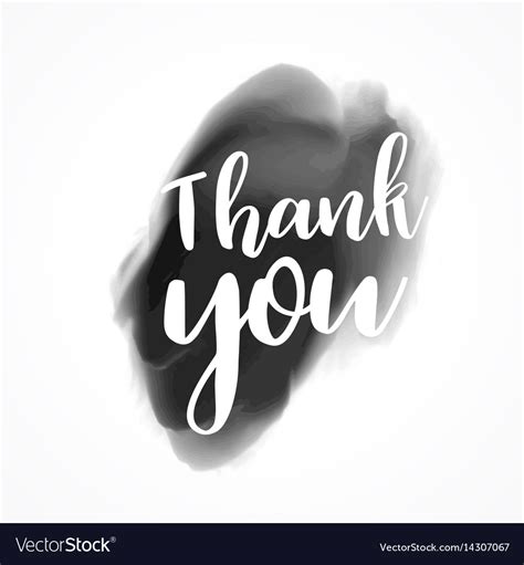 Thank you written on black ink splash background Vector Image