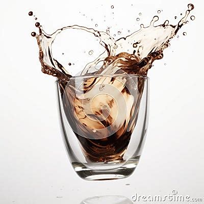 Glass Of Coffee With A Splash On A Plain White Backgrou - Product Photography Royalty-Free Stock ...