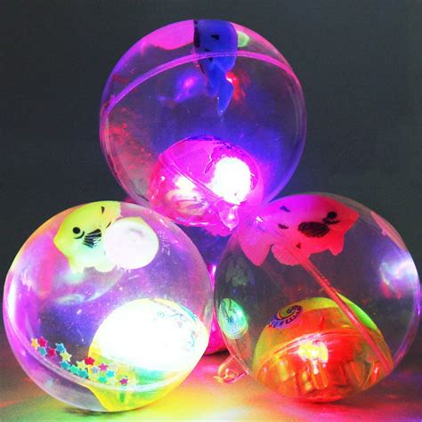 JuLam Children's Toys Luminous Crystal Ball Flashing Crystal Ball Glow Bouncing Ball Random ...