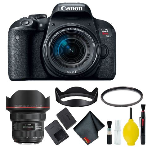 Canon EOS Rebel T7i DSLR Camera with 18-55mm Lens Bundle & Bonus 11-24mm Lens (International ...