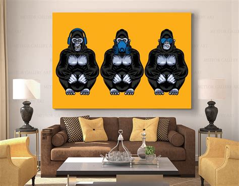 Three Monkeys Canvas Art Wall Art Canvas 3 Wise Monkeys Wall - Etsy