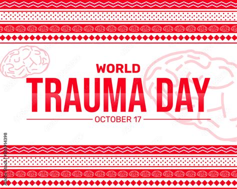 World Trauma Day Wallpaper with Brain signs and border design ...