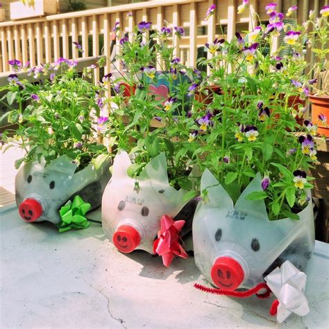 Piggy Garden Recycle Reuse Milk Jugs Planter Pots | 1000 in 2020 | Recycled planters, Planter ...