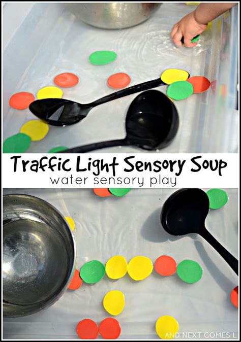 Traffic Light Sensory Soup {Water Sensory Play} | Transportation theme ...