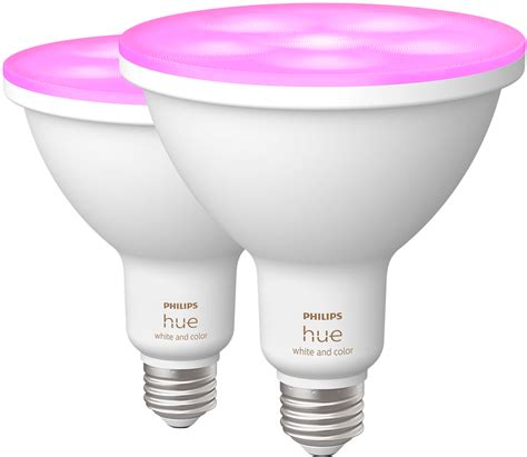 Philips Hue PAR38 100W Smart LED Bulb (2-Pack) White and Color Ambiance 577338 - Best Buy