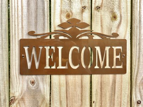 Welcome Sign - 15" x 8" | Shop Metal Welcome Signs | Liberty Metal and ...