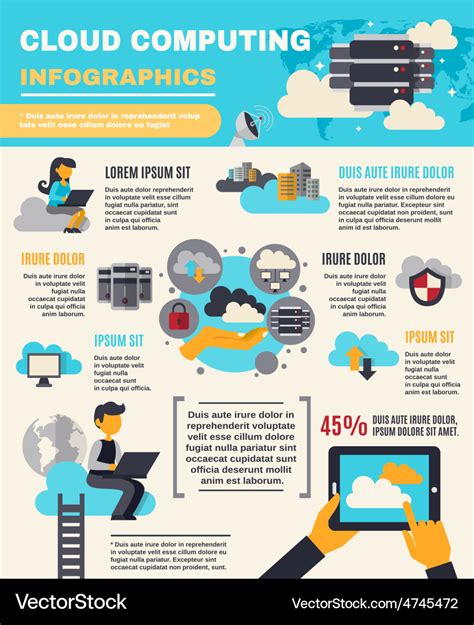 Cloud computing infographics Royalty Free Vector Image