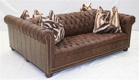 Double Sided Tufted Leather Sofa, High End Furniture