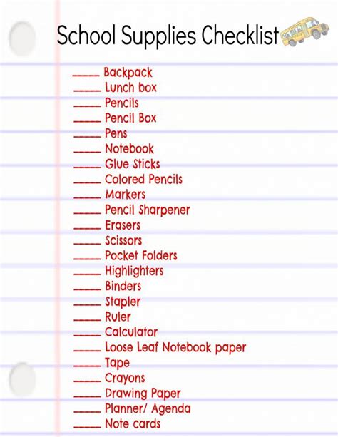 School, Office Supplies & Books | School checklist, Back to school list ...