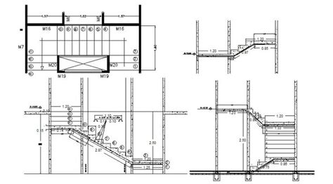 Plan and Elevation Drawings of Staircase Construction