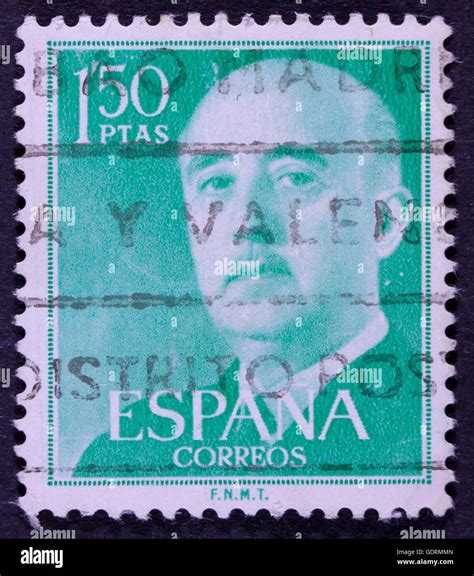 SPAIN - CIRCA 1949: Stamp printed in Spain showing a portrait of General Francisco Franco 1892 ...