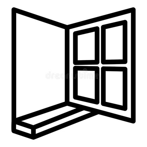 Open House Window Icon, Outline Style Stock Vector - Illustration of ...