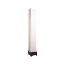 Unique floor lamp with a white shade and solid wood base. Creates a soft and warm illumination ...