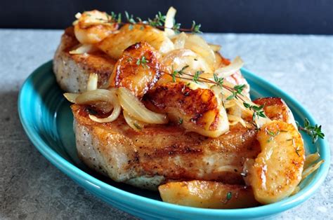 Pork Loin Chops with Apples and Onions - The Creekside Cook