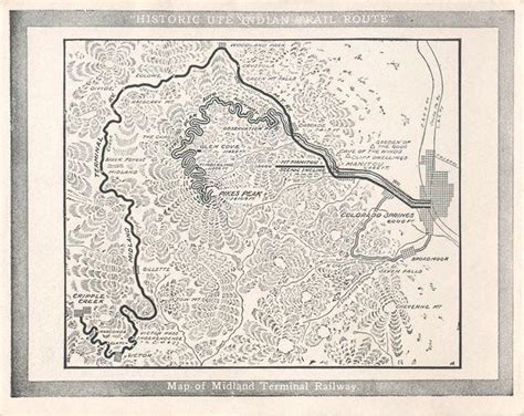 Map of Midland Terminal Railway | Colorado railroad, Spring history, Colorado mines