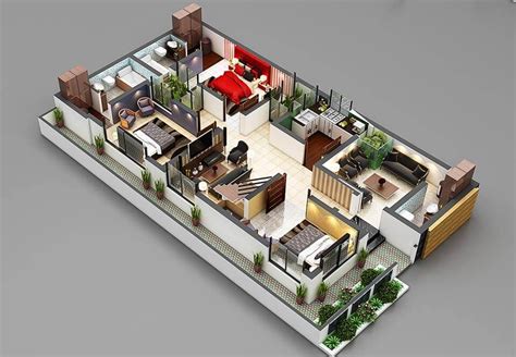 35 Stylish Modern Home 3D Floor Plans - Engineering Discoveries