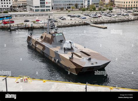 Norway, Alesund, Norwegian navy stealth boat Stock Photo - Alamy