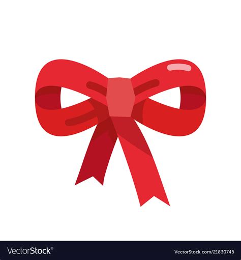 Red bow ribbon Royalty Free Vector Image - VectorStock