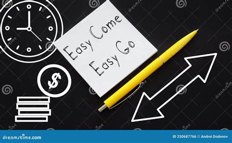 Easy Come Easy Go is Shown Using the Text Stock Photo - Image of sale ...