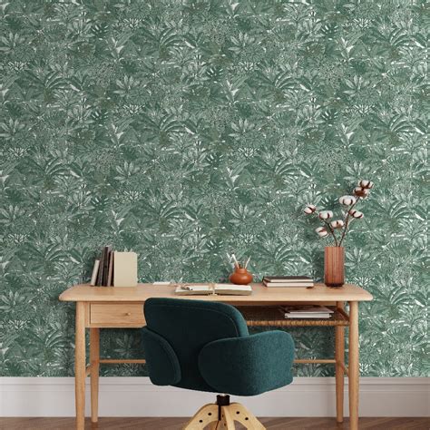 Lush Forest Green Wallpaper - Tropical Design Wallpaper | 205502 ...