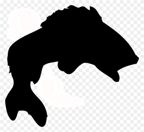 Black And White Clipart Of A Silhouette Of A Fish - Fish Clipart Black And White - FlyClipart