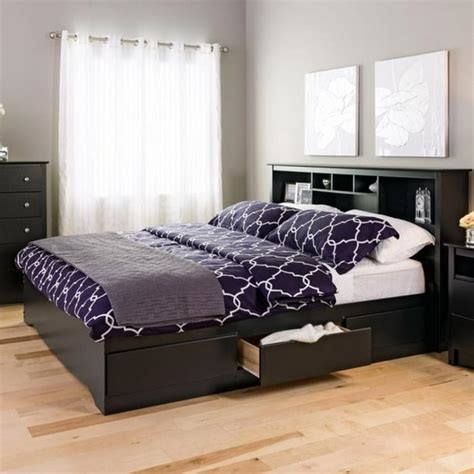 Prepac Sonoma King Bookcase Platform Storage Bed in Black - Walmart.com - Walmart.com