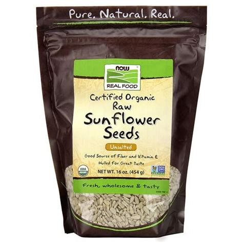 NOW Foods - Sunflower Seeds Raw Organic Unsalted - 16 oz. - Walmart.com ...