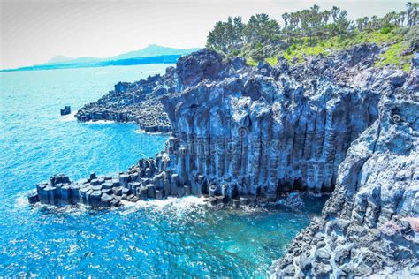 Volcanic Beach on the Island of Jeju Stock Photo - Image of korea ...