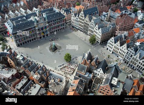 view Antwerp from sky - Antwerpen City view CENTER City hall Stock Photo: 37238061 - Alamy