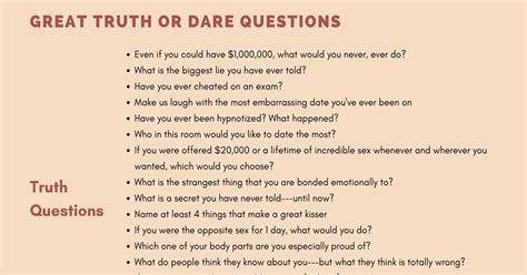 Truth or Dare! Great Examples of Truth or Dare Questions • 7ESL