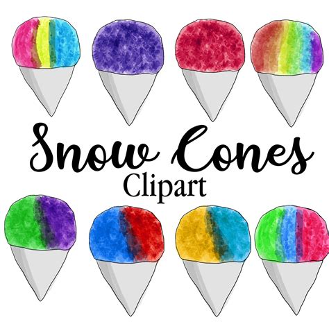 10 PACK Snow Cones Clipart INSTANT DOWNLOAD Shaved Ice - Etsy