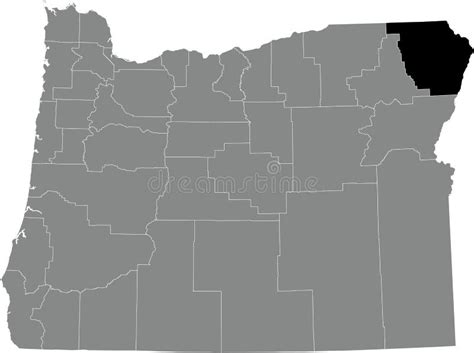 Location Map of the Wallowa County of Oregon, USA Stock Vector ...