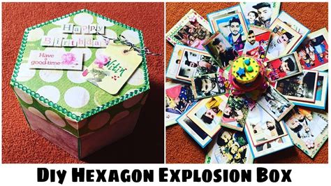 Diy Hexagon Explosion Box | Pop Up Box | Gift Idea l Birthday Explosion ...