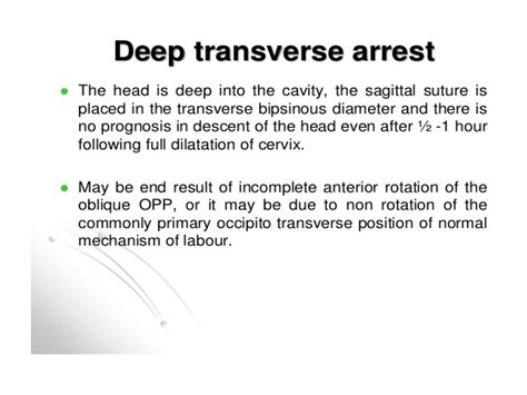 SOLUTION: Deep transverse arrest - Studypool