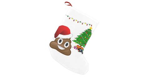 christmas poo emoji xmas stocking small christmas stocking | Zazzle